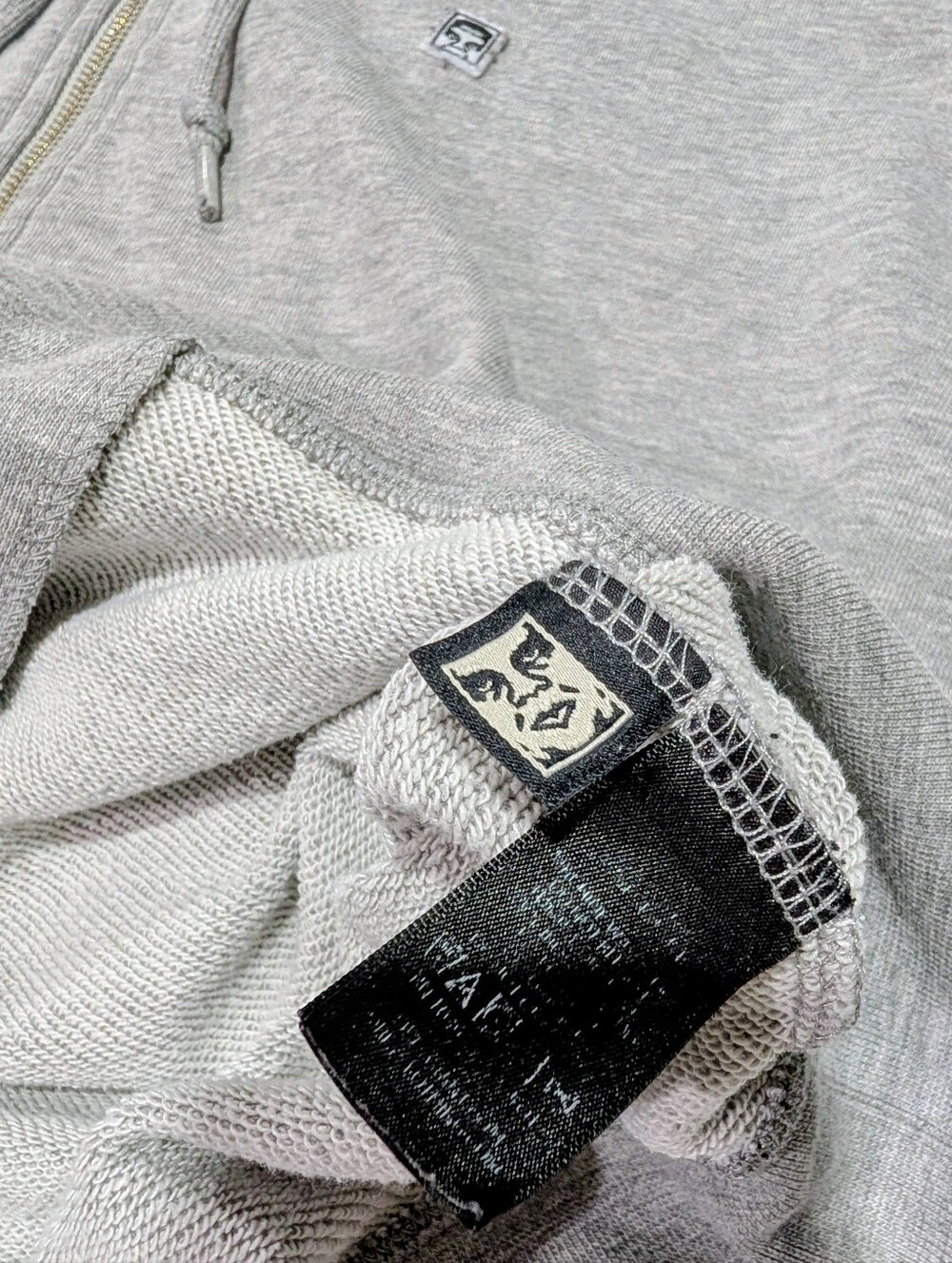 OBEY Worldwide Gray Full Zip Hoodie Men’s Large - Picture 8 of 10